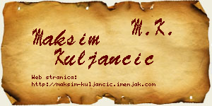Maksim Kuljančić vizit kartica